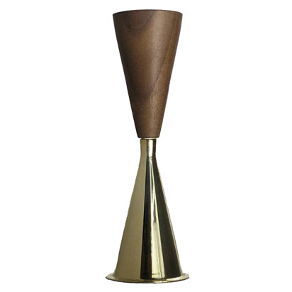 Image of Carl Aubock brass and walnut candle snuffer.